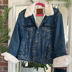 Levi's denim jacket with Sherpa collar and cuffs
